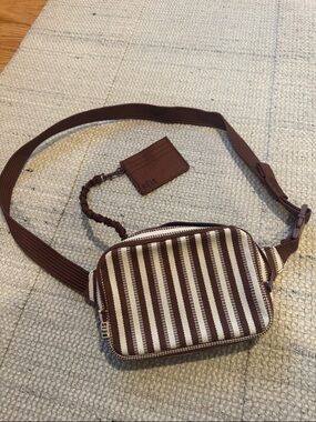 BEIS Maple & White Striped Crossbody Belt Bag